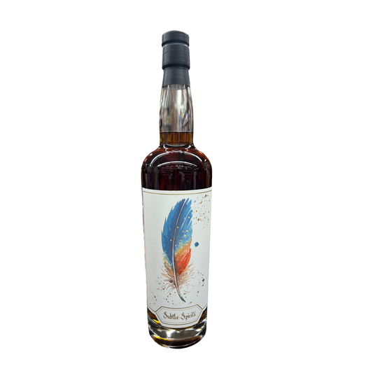 Subtle Spirits Single Barrel 16 Year 2 months Old El Cerrito Liquor Exclusive Straight Bourbon Whiskey Feathers - TK-105 King Fisher