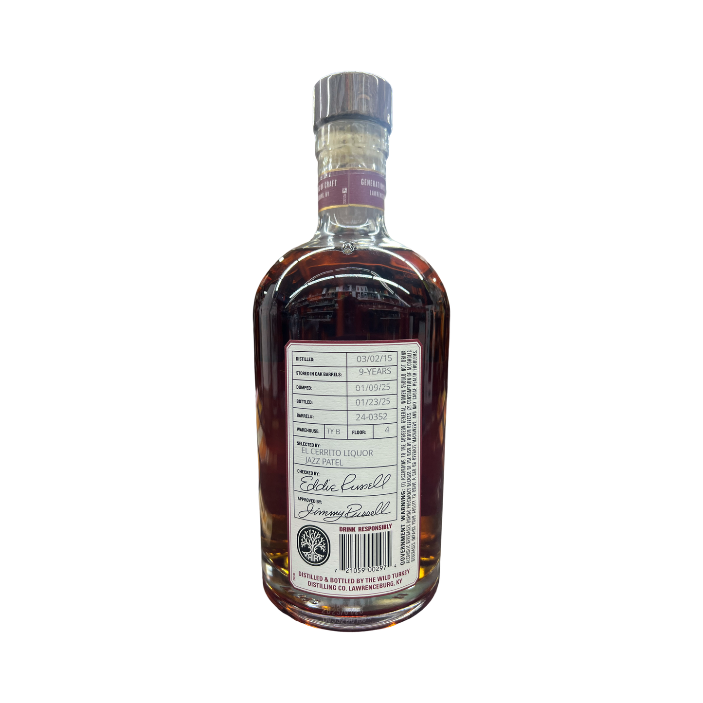 Russell's Reserve "EL Cerrito Liquor Exclusive" (Warehouse TY-B, Floor 4) Single Barrel #24-0352 Kentucky Straight Bourbon