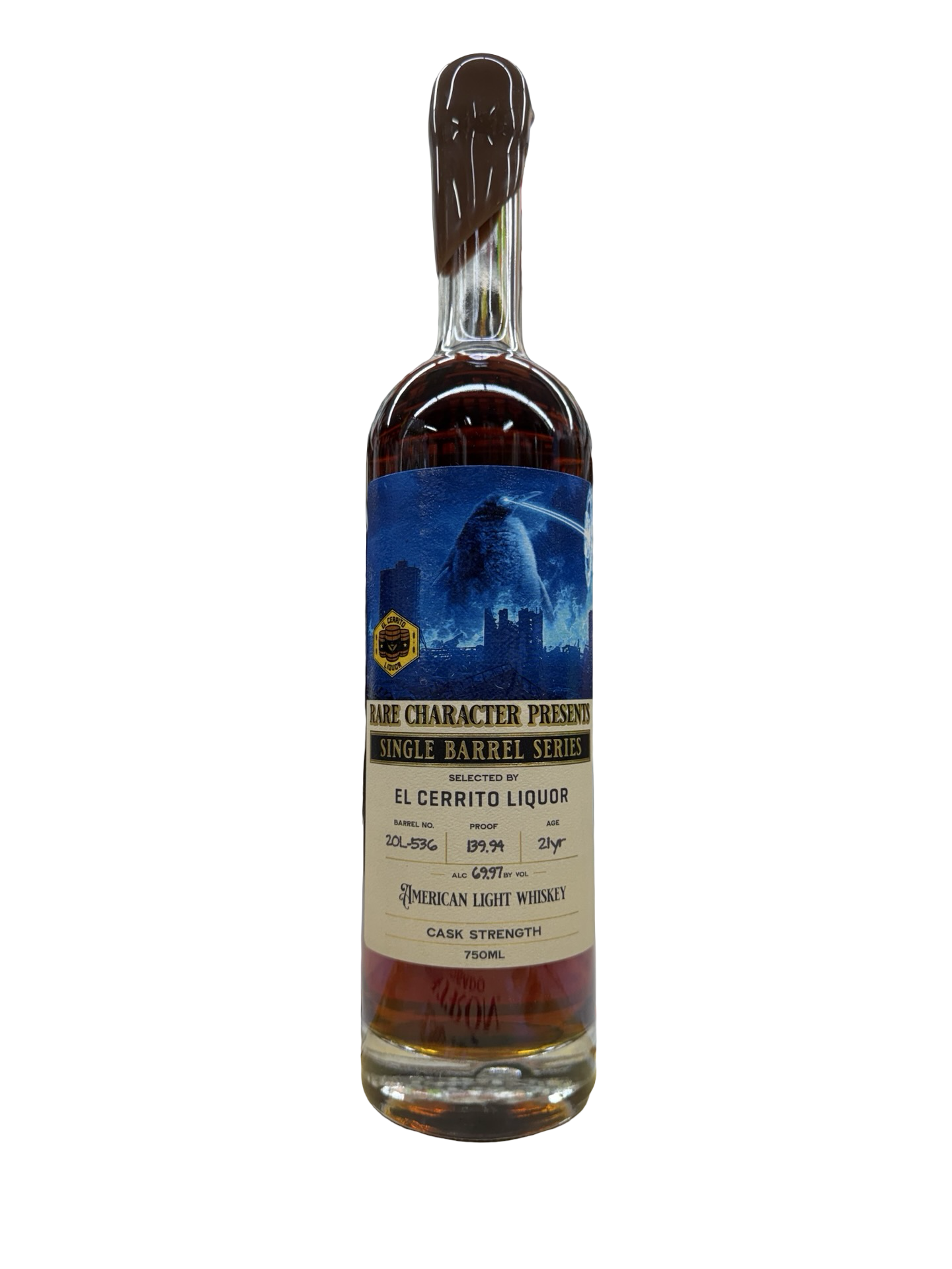 Rare Character Single Barrel Series – American Light Whiskey Selected by El Cerrito Liquor Barrel 20L-536  21 Years Old 69.97% ABV (139.94 Proof) - Limit 1 (short barrel only 36 bottles)