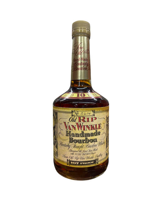 Old Rip Van Winkle Handmade 10 Year Old Kentucky Straight Bourbon Whiskey 107 Proof Old Squat Bottle