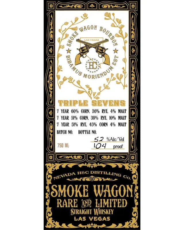 Smoke Wagon Rare and Limited Triple Sevens 7 Year Old Batch 1 Straight Bourbon Whiskey 750ml