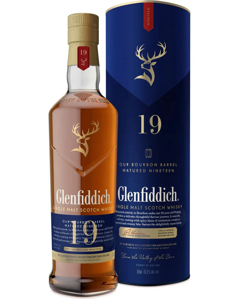 Glenfiddich 19 Year Old Bourbon Cask Single Malt Scotch Whiskey 750ml