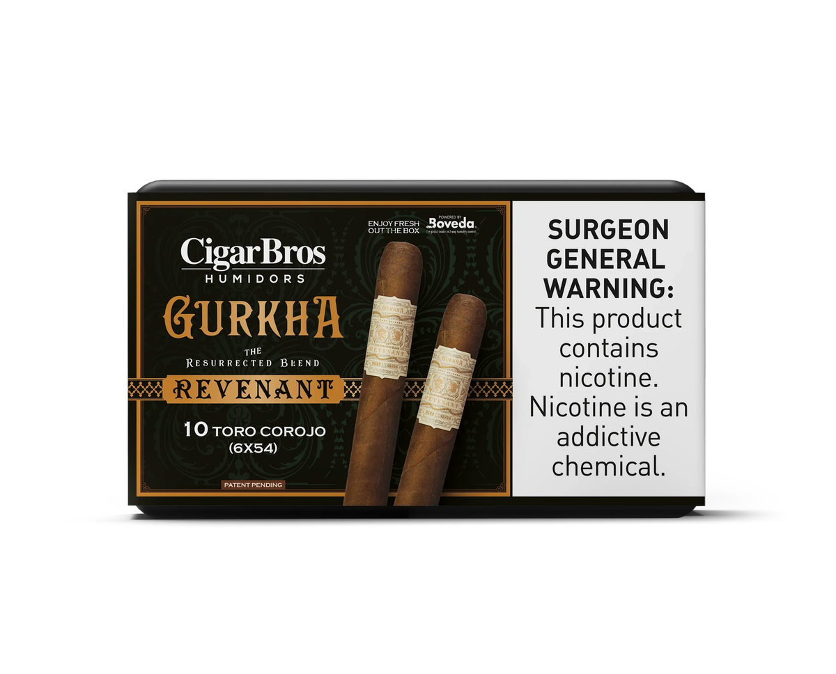 Gurkha Revenant Toro Corojo Cigar With Personal Humidor by CigarBros (Box of 10)