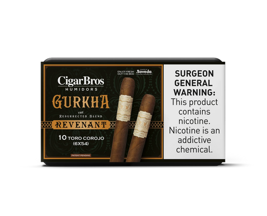 Gurkha Revenant Toro Corojo Cigar With Personal Humidor by CigarBros (Box of 10)
