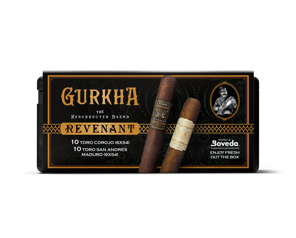 Gurkha Revenant Toro Corojo & San Andres Maduro Cigars Variety Set With Personal Humidor by CigarBros (Box of 10+10)