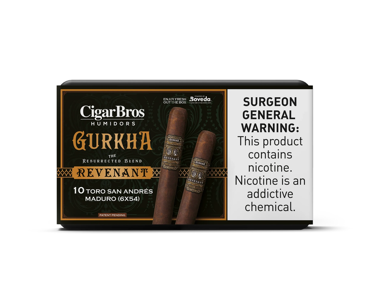 Gurkha Revenant Toro San Andres Maduro Cigar With Personal Humidor by CigarBros (Box of 10)