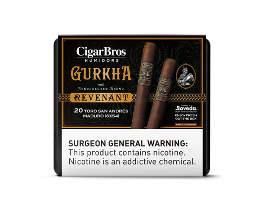 Gurkha Revenant Toro San Andres Maduro Cigar With Personal Humidor by CigarBros (Box of 20)