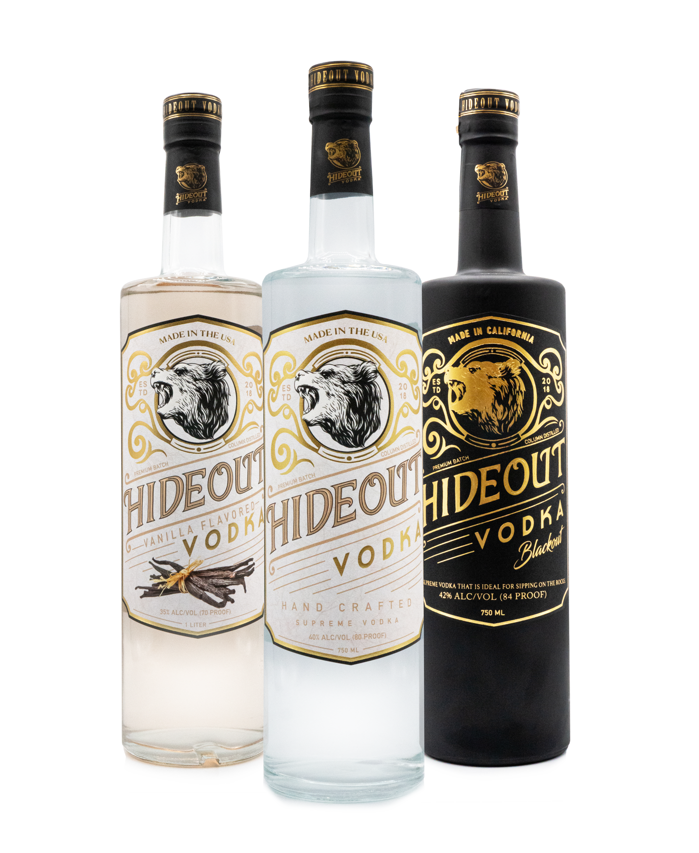 Hideout Vodka Set 3-Pack Bundle 750ml