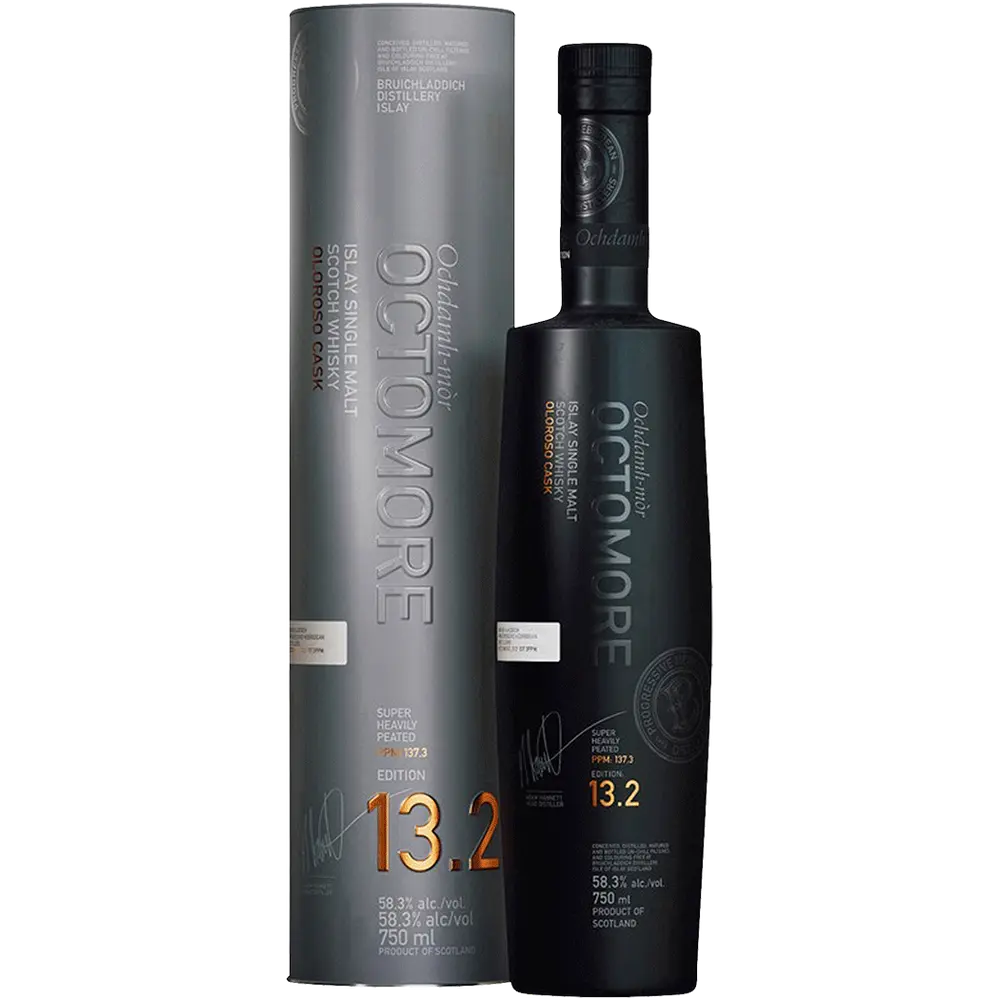 Bruichladdich 5 Year Old Octomore Edition 13.2 Super Heavily Peated Scottish Barley Oloroso Cask Single Malt Scotch Whisky 750ml