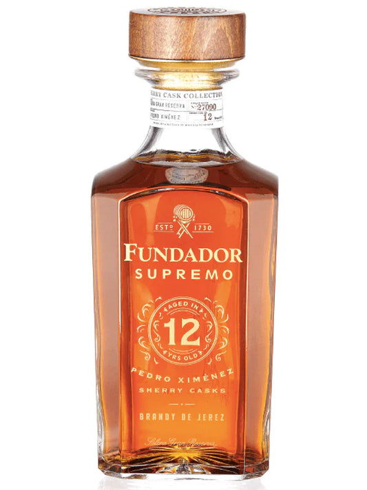 Fundador Supremo Pedro Ximenez Sherry Casks 12 Year Old Brandy de Jerez 1lt