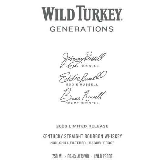 2023 Wild Turkey Generations Kentucky Straight Bourbon Whiskey 750ml
