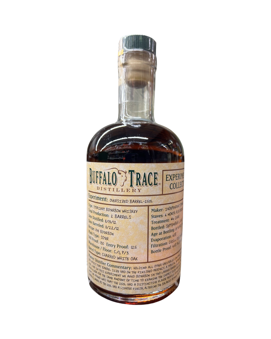 Buffalo Trace Distillery Experimental Collection Oversized Barrel Bourbon Whiskey 250Lt