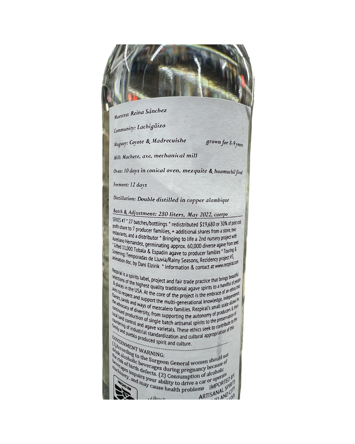 Rezpiral Series 7 Reina Sanchez Madrecuishe & Coyote 750ml