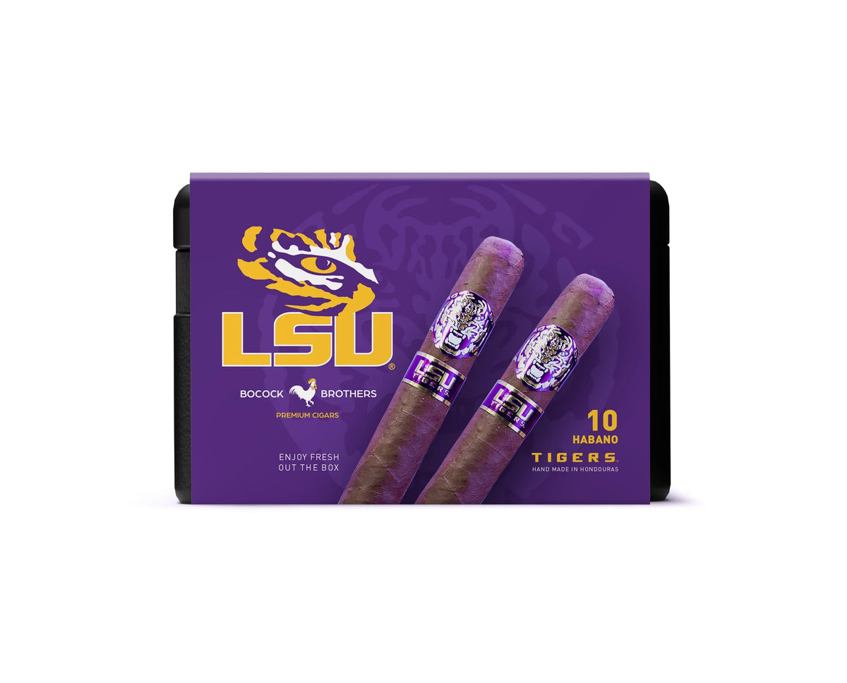 LSU Tigers Habano Wrapper Toro Cigar (Box of 10)