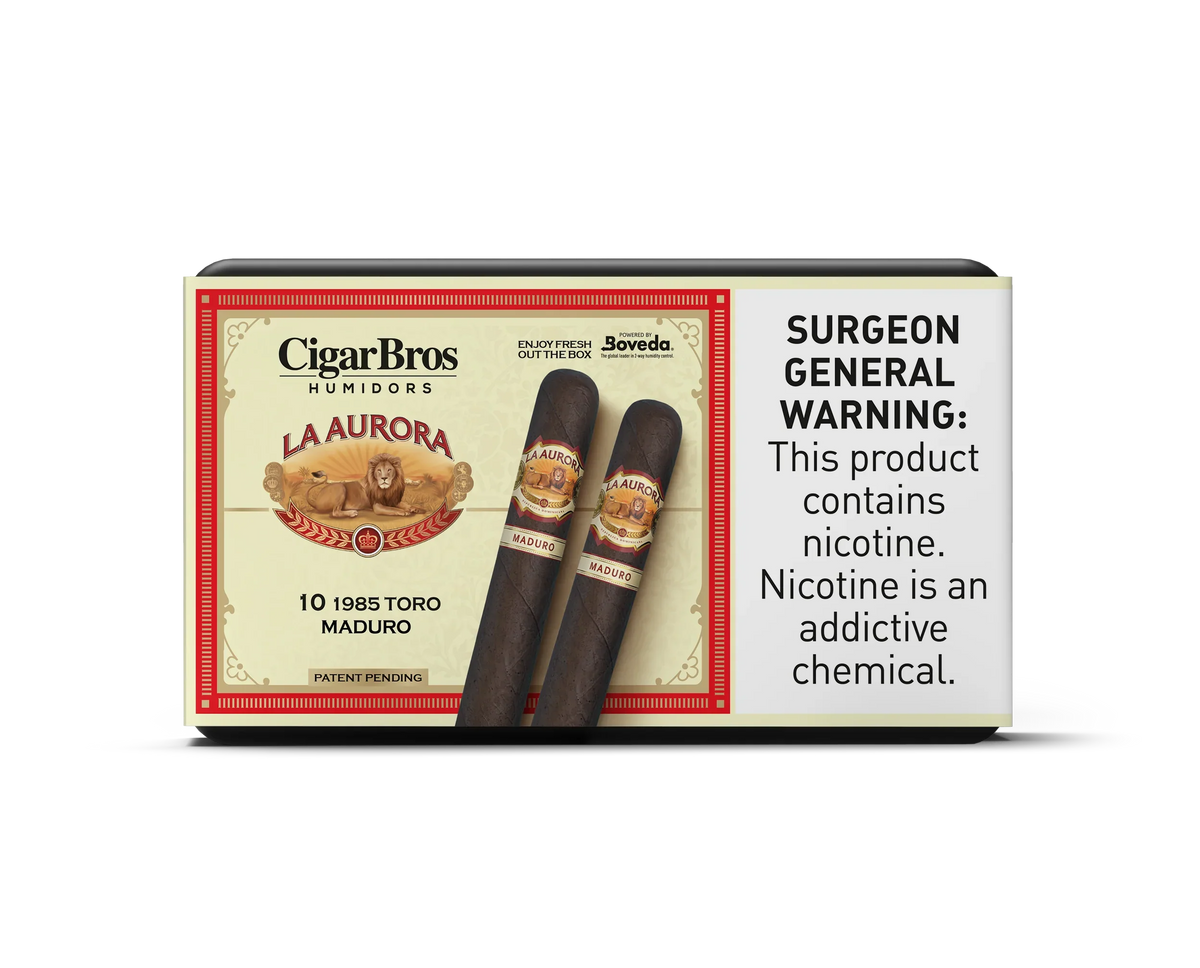 La Aurora 1987 Toro Maduro Cigar With Personal Humidor by CigarBros (Box of 10)