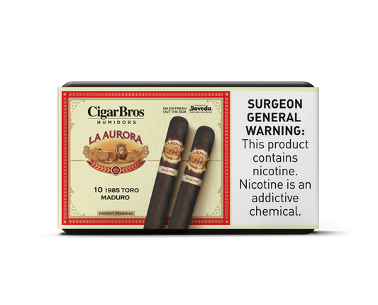 La Aurora 1987 Toro Maduro Cigar With Personal Humidor by CigarBros (Box of 10)