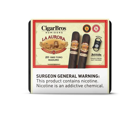 La Aurora 1987 Toro Maduro Cigar With Personal Humidor by CigarBros (Box of 20)