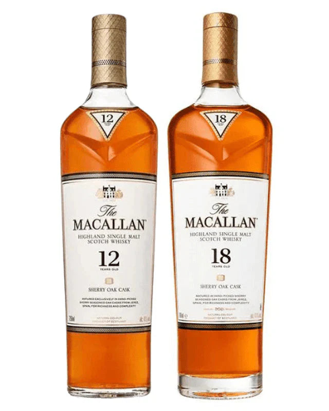 Macallan 12 Year & 18 Year Sherry Oak Cask Bundle 2-Pack