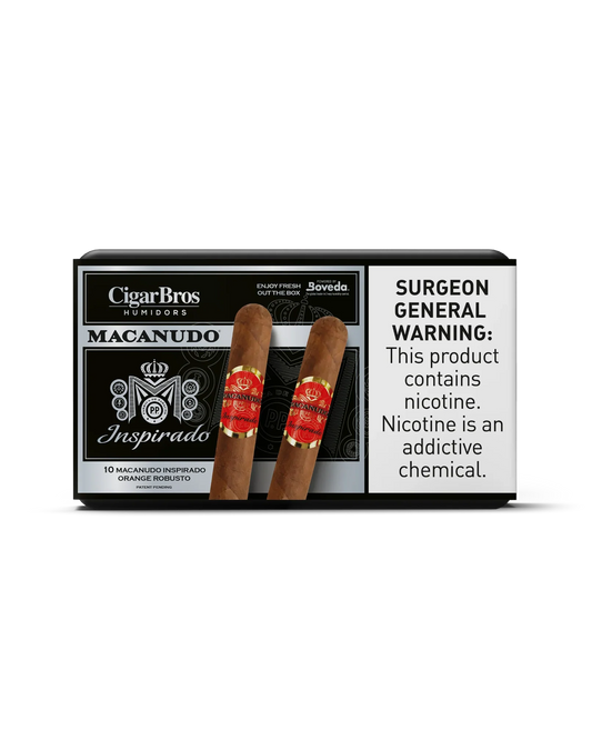 Macanudo Inspirado Red Robusto  Cigar With Personal Humidor by CigarBros (Box of 10)