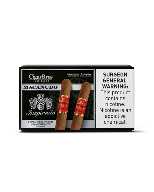 Macanudo Inspirado Red Robusto Cigar With Personal Humidor by CigarBros (Box of 5)