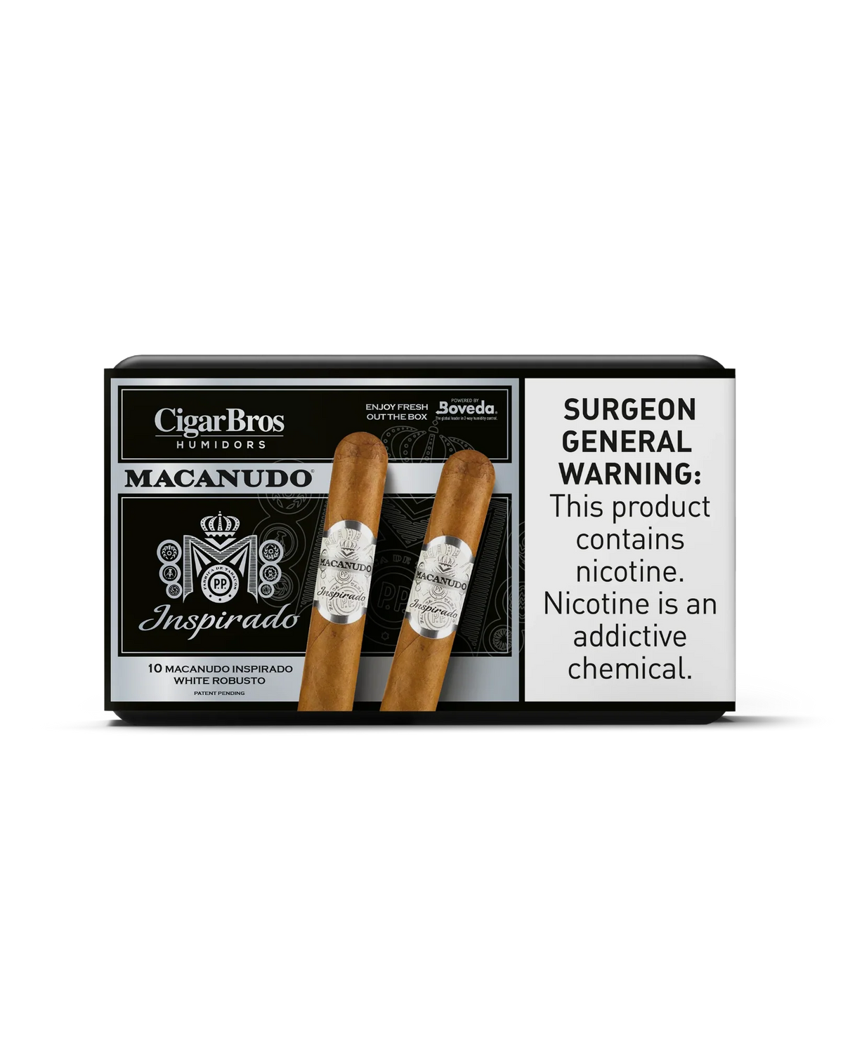 Macanudo Inspirado White Robusto Cigar With Personal Humidor by CigarBros (Box of 10)
