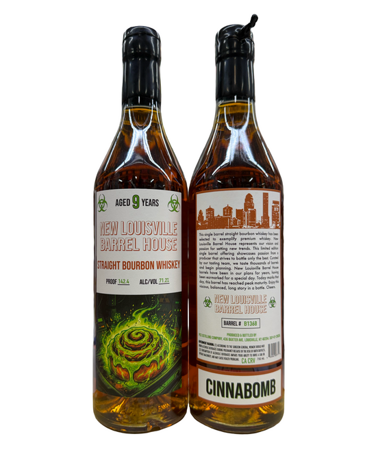New Louisville Barrel House Cinnabomb 9 Year Old 142.4 Proof Barrel #B1368 Straight Bourbon Whiskey 750ml
