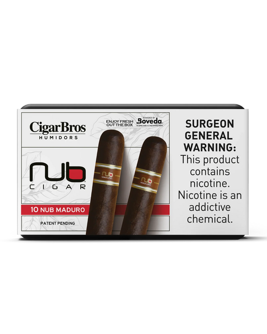 Nub Maduro Cigar With Personal Humidor by CigarBros (Box of 10)