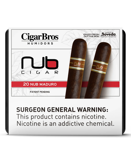 Nub Maduro Cigar With Personal Humidor by CigarBros (Box of 20)