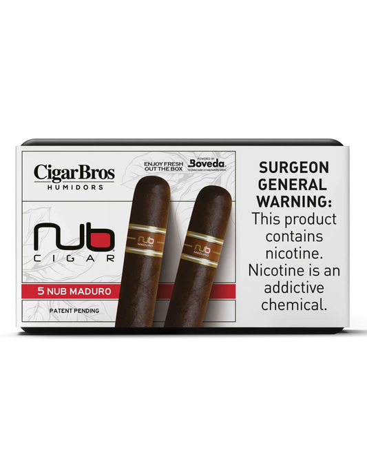 Nub Maduro Cigar With Personal Humidor by CigarBros (Box of 5)
