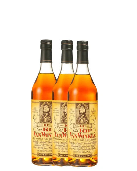 Old Rip Van Winkle Handmade 10 Year Old Bourbon Whiskey 750ml Bundle 3-Pack