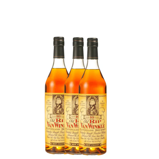 Old Rip Van Winkle Handmade 10 Year Old Bourbon Whiskey 750ml Bundle 3-Pack