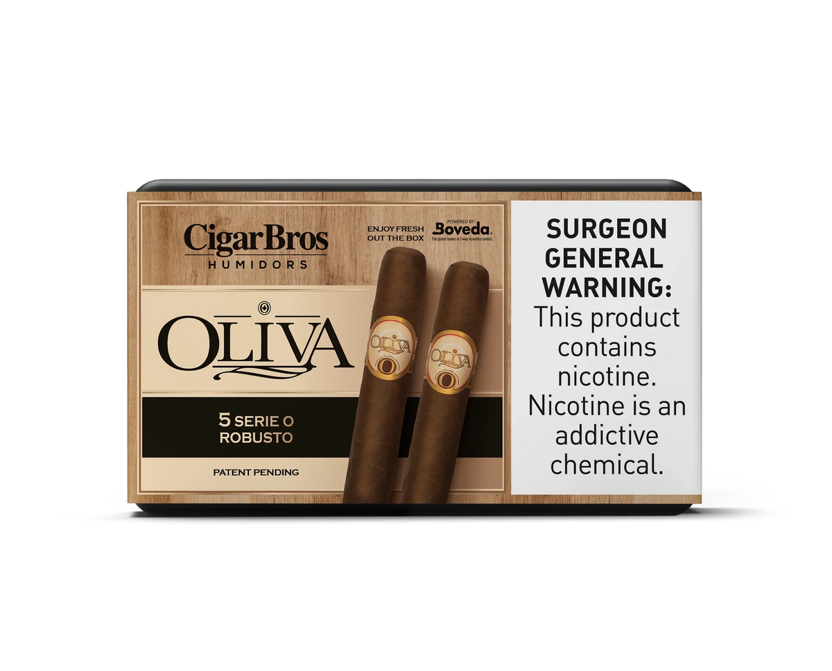 Oliva 5 Serie O Robusto Premium Cigars With Personal Humidor by CigarBros