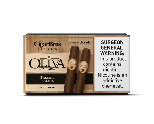 Oliva 5 Serie O Robusto Premium Cigars With Personal Humidor by CigarBros