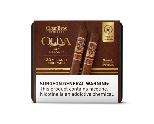 Oliva Serie V Melanio Figurado Cigar With Personal Humidor by CigarBros (Box of 20)