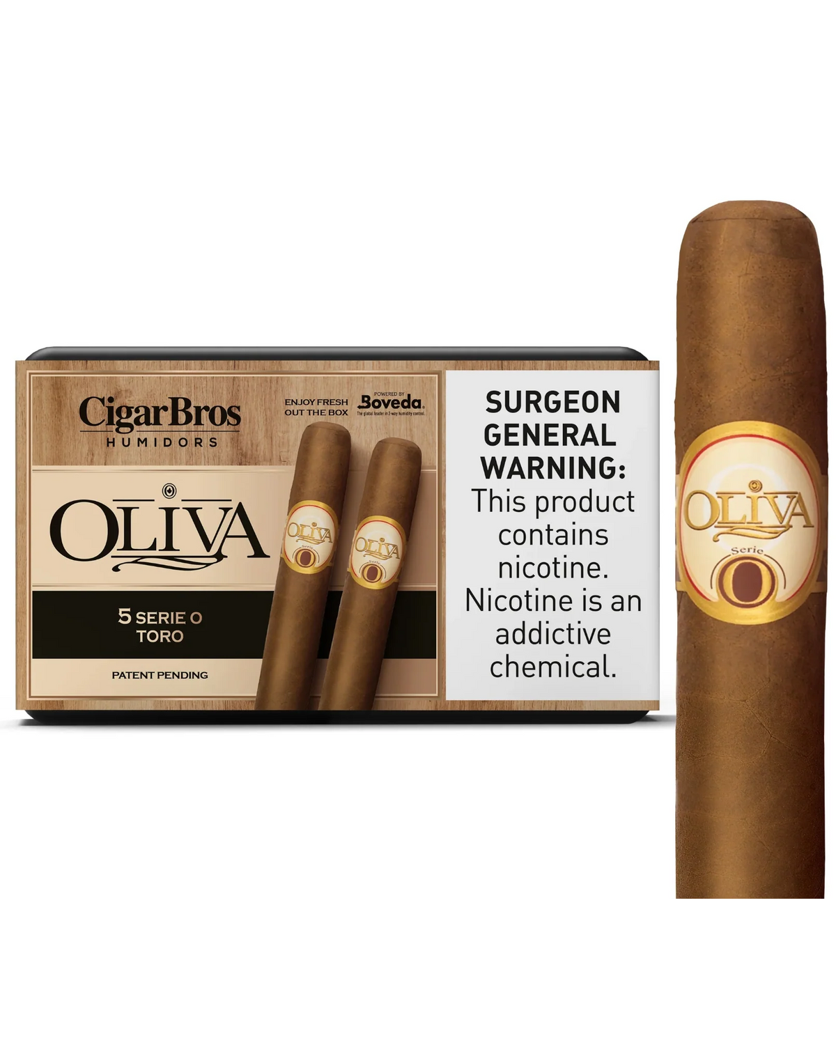 Oliva Serie O Robusto Cigar With Personal Humidor by CigarBros (Box of 5)