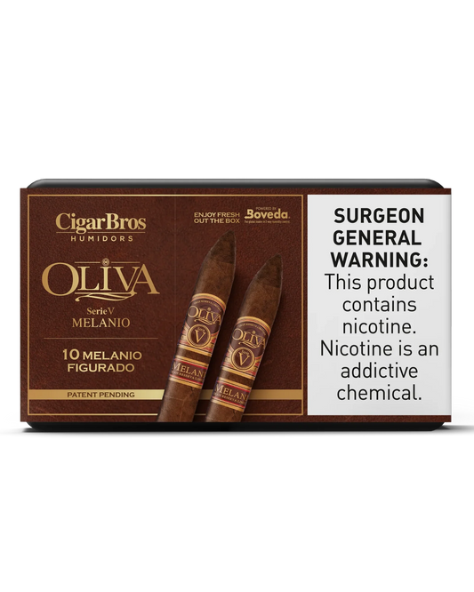 Oliva Serie V Melanio Figurado Cigar With Personal Humidor by CigarBros (Box of 10)