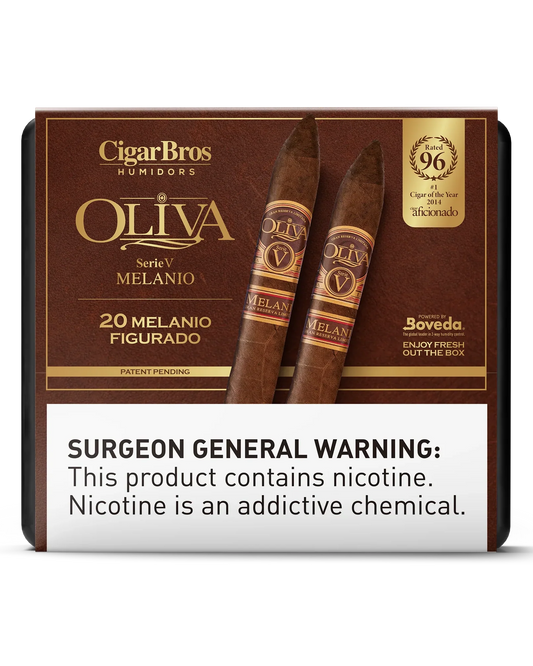 Oliva Serie V Melanio Figurado Cigar With Personal Humidor by CigarBros (Box of 20)