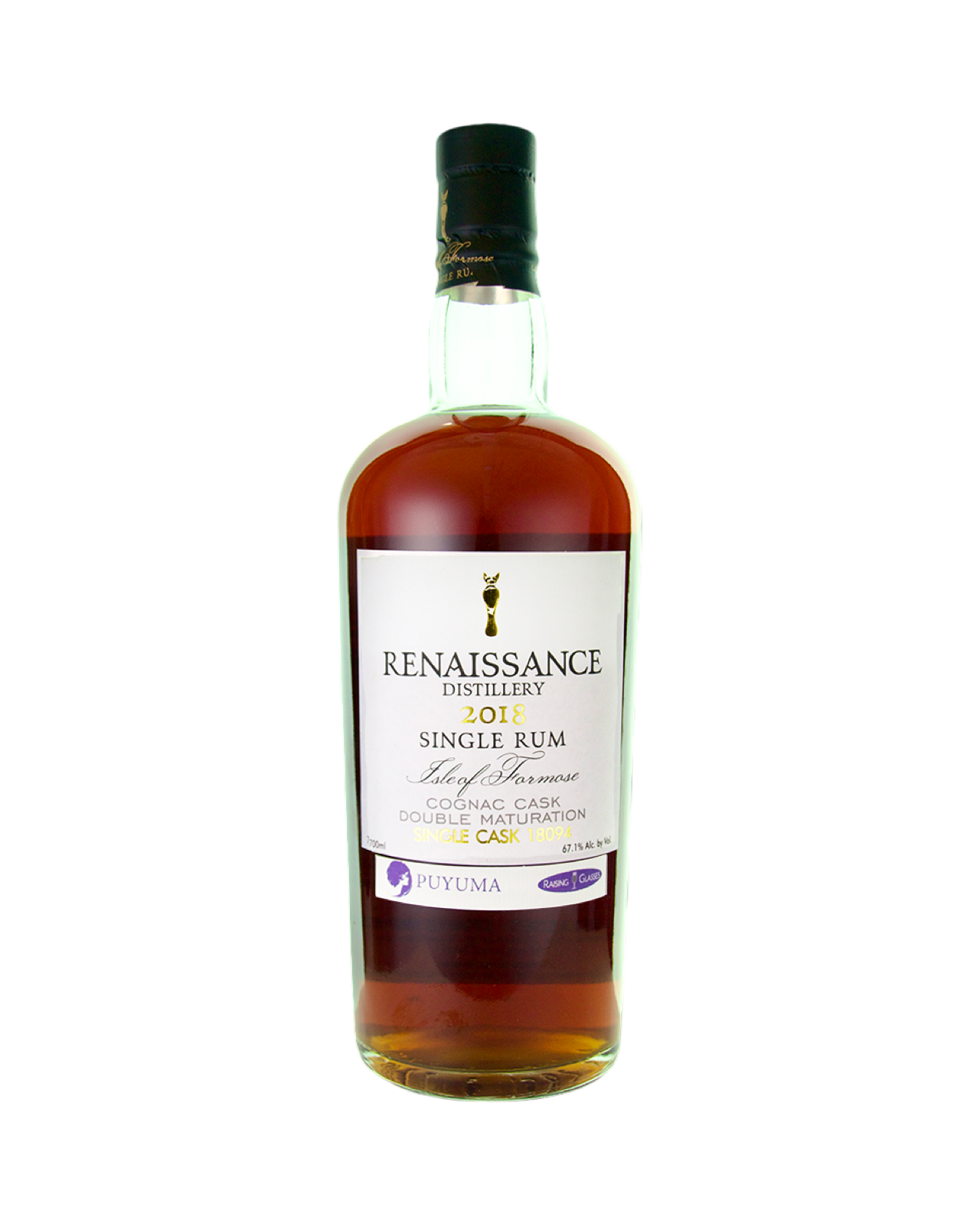 Raising Glasses 6 Year Old Single Cognac Cask #18094 Renaissance Puyuma Taiwanese Rum 700ml