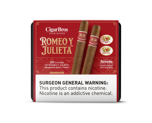 Romeo Y Julieta Reserva Real Cigar With Personal Humidor by CigarBros (Box of 20)