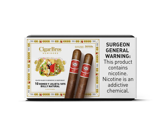 Romeo Y Julieta 1875 Bully Cigar With Personal Humidor by CigarBros (Box of 10)