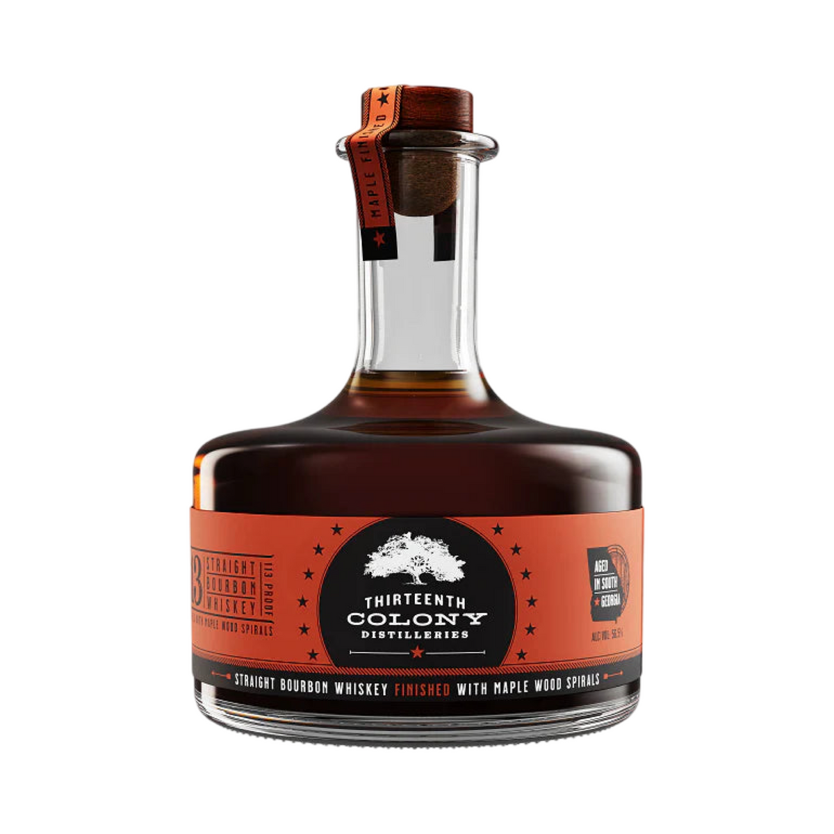 Thirteenth Colony 113 Maple Wood Spirals Straight Bourbon Whiskey 750ml
