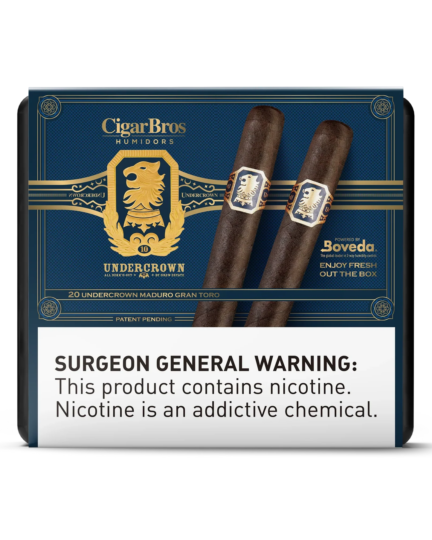 UnderCrown Maduro Gran Toro Cigar With Personal Humidor by CigarBros (Box of 20)