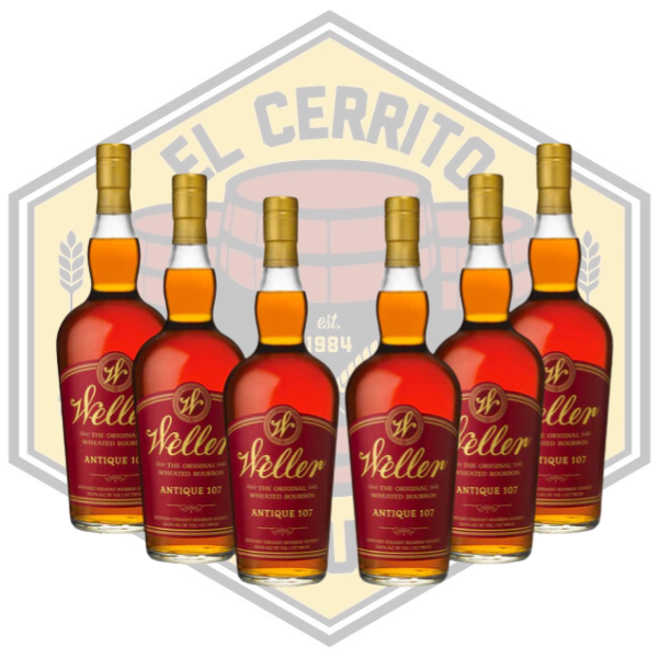 W. L. Weller Old Weller Antique 107 Kentucky Straight Wheated Bourbon Whiskey 6 Pack
