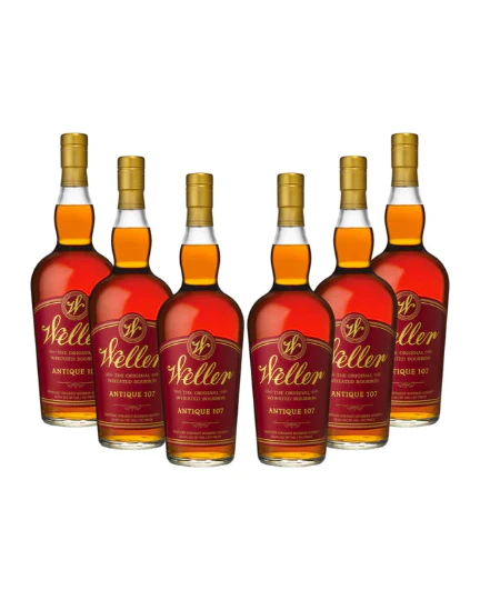 W. L. Weller Old Weller Antique 107 Kentucky Straight Wheated Bourbon Whiskey 6 Pack