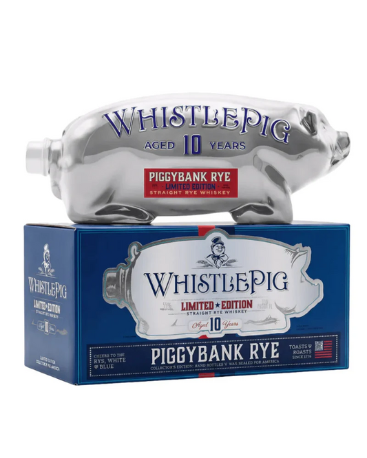 WhistlePig Piggybank White & Blue Limited Edition 10 Year Old Straight Rye Whiskey 1Lt