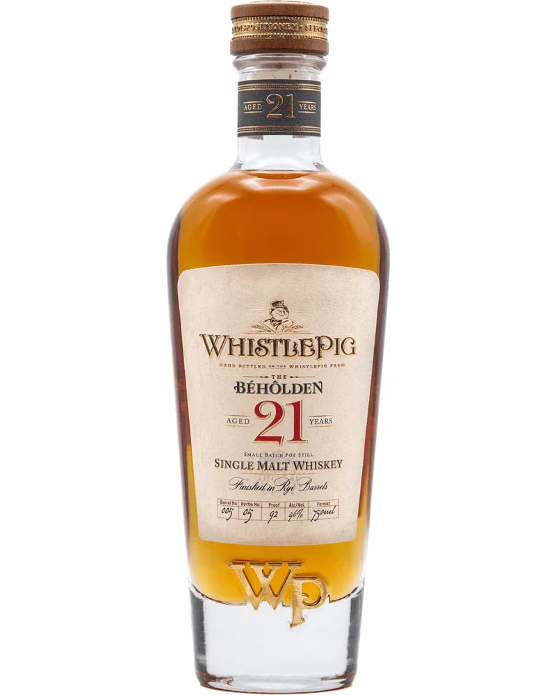 WhistlePig The Beholden 21 Year Old Single Malt Whiskey 750ml