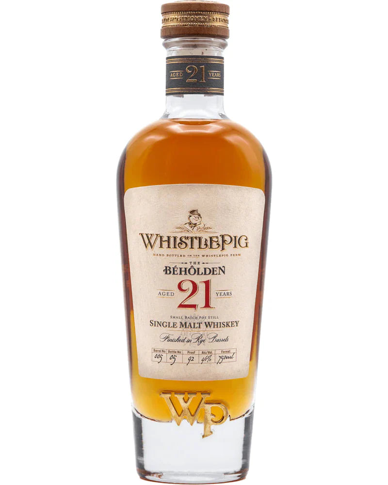 WhistlePig The Beholden 21 Year Old Single Malt Whiskey 750ml