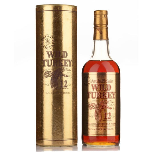 1992 Wild Turkey 12 Year Old Cheesy Gold Foil Kentucky Straight Bourbon Whiskey 750ml