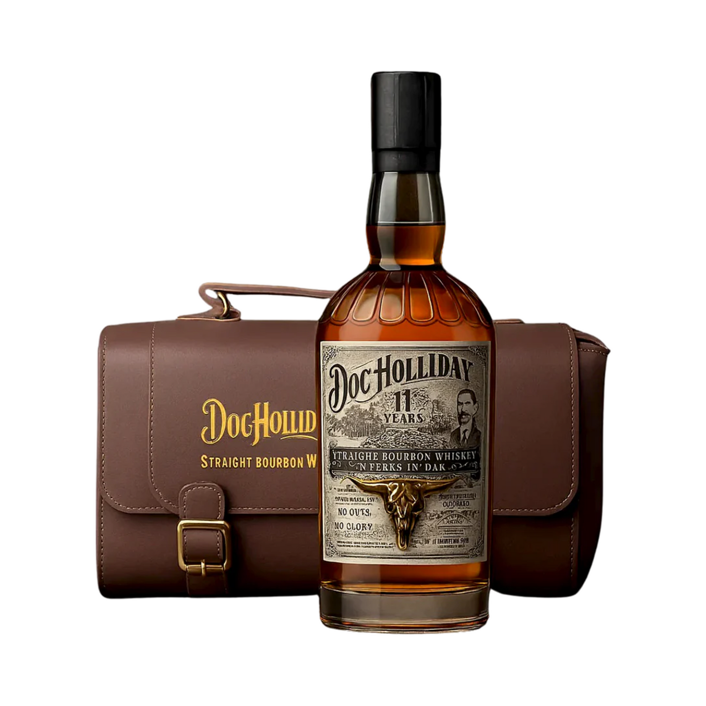 World Whiskey Society Doc Holliday 11 Year Old Straight Bourbon Whiskey Limited Edition Physician Bag Set