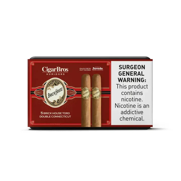 Brick House Premium Cigars Set with Personal Humidor by CigarBros